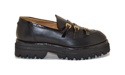 GIO PIU MOCASSINO IN PELLE CON FIBIE NERO MIA-01 COMBI BLACK 